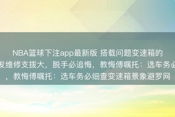 NBA篮球下注app最新版 搭载问题变速箱的二手车切勿碰，故障频发维修支拨大，脱手必追悔，教悔傅嘱托：选车务必细查变速箱景象避罗网