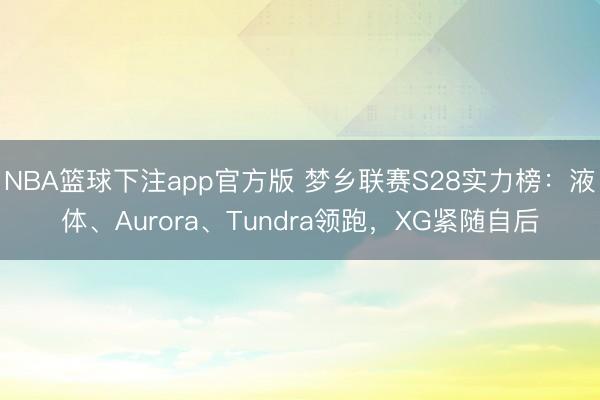 NBA篮球下注app官方版 梦乡联赛S28实力榜：液体、Aurora、Tundra领跑，XG紧随自后