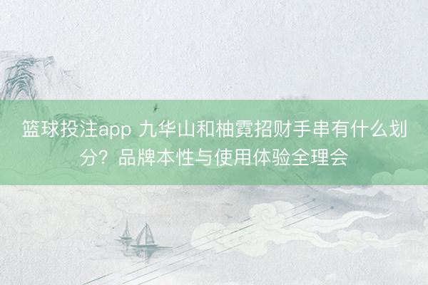 篮球投注app 九华山和柚霓招财手串有什么划分?品牌本性与使用体验全理会