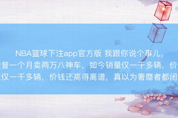 NBA篮球下注app官方版 我跟你说个事儿，你可能都不信，丰田雷凌曾一个月卖两万八神车，如今销量仅一千多辆，价钱还高得离谱，真以为奢靡者都闭眼买账吗